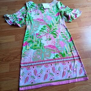 NWT ladies dress Pink, green Sz M, MSRP $79